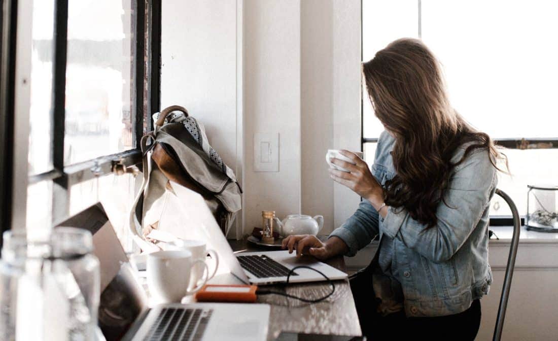Girl Drinking Coffee and Reading