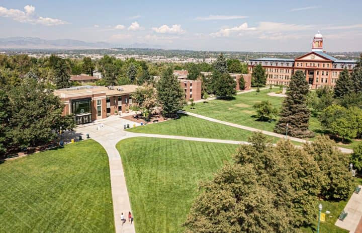 Regis University in Denver, Colorado campus quad