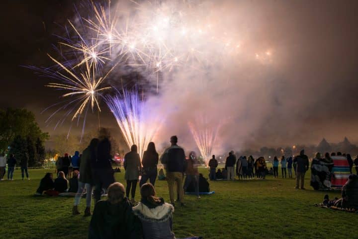 Regis University in Denver, Colorado fireworks