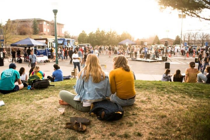 Regis University in Denver, Colorado welcome week tents and events