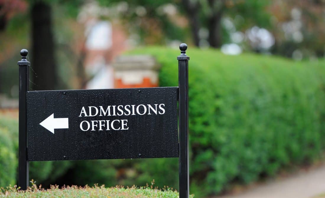 college admissions office on campus