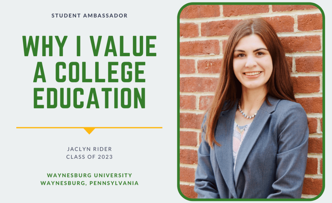 Colleges of Distinction Student Ambassador Jaclyn Rider Waynesburg University