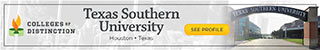 Texas Southern University Colleges of Distinction ad